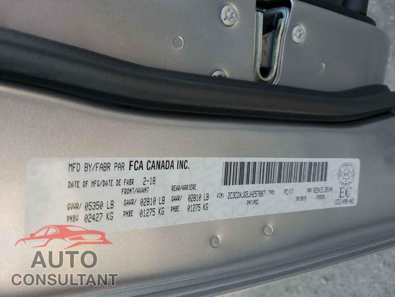DODGE CHARGER 2018 - 2C3CDXJG5JH257887