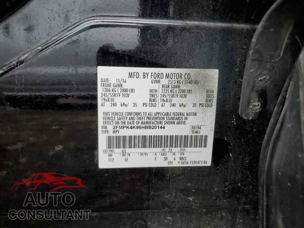 FORD EDGE 2017 - 2FMPK4K96HBB20144