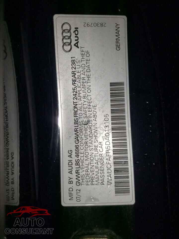 AUDI A5 2013 - WAUCFAFR5DA013105