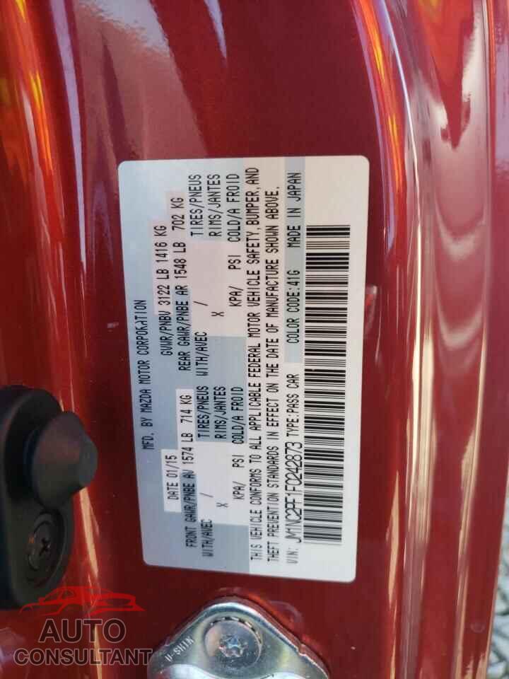 MAZDA MX5 2015 - JM1NC2PF1F0242873