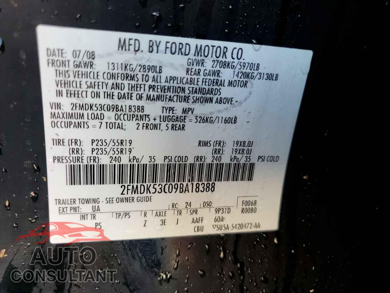 FORD FLEX 2009 - 2FMDK53C09BA18388