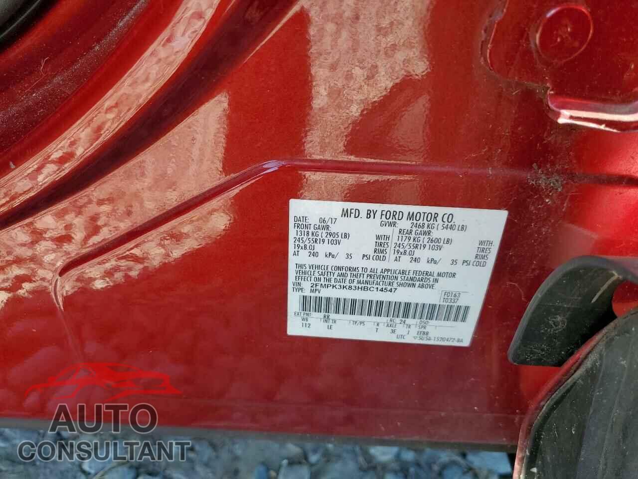FORD EDGE 2017 - 2FMPK3K83HBC14547