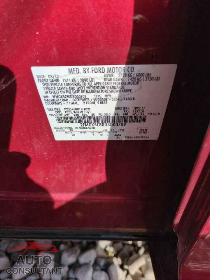 FORD FLEX 2013 - 2FMGK5C80DBD00709