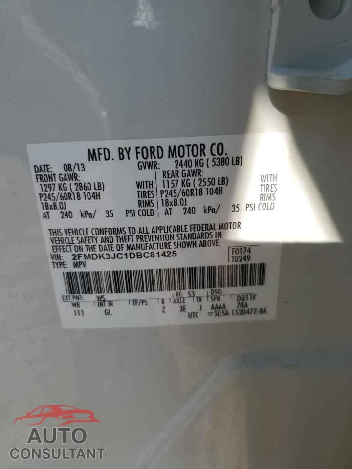 FORD EDGE 2013 - 2FMDK3JC1DBC81425