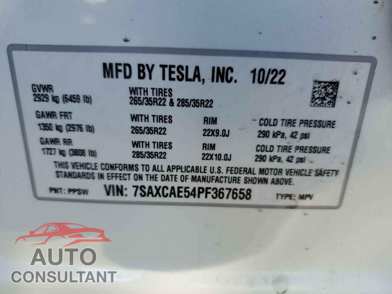TESLA MODEL X 2023 - 7SAXCAE54PF367658