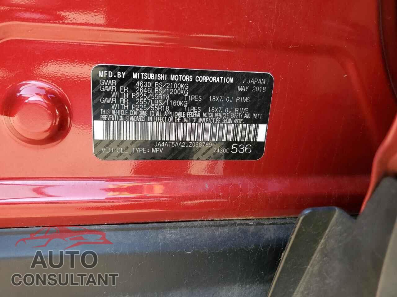 MITSUBISHI ECLIPSE 2018 - JA4AT5AA2JZ068789