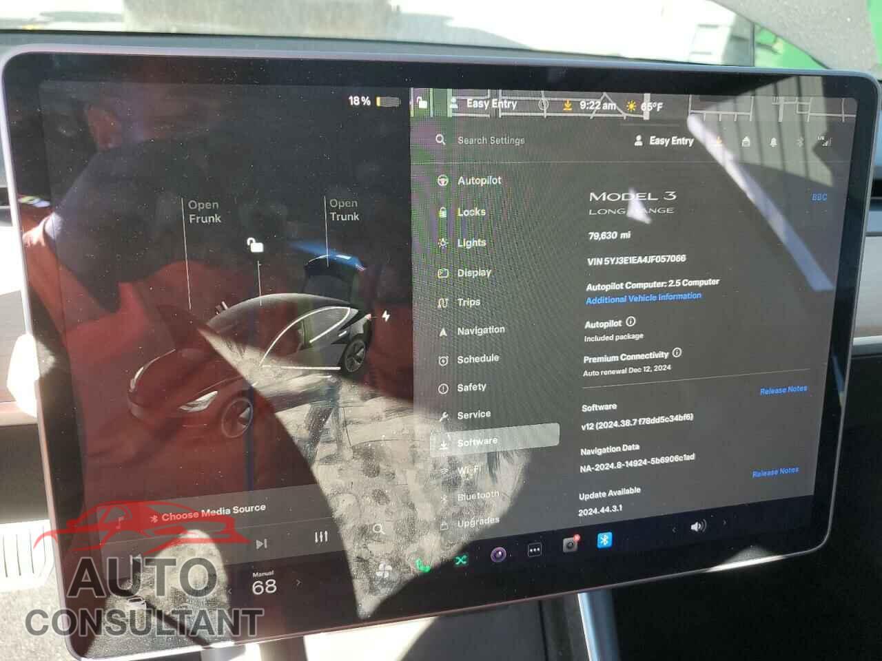 TESLA MODEL 3 2018 - 5YJ3E1EA4JF057066