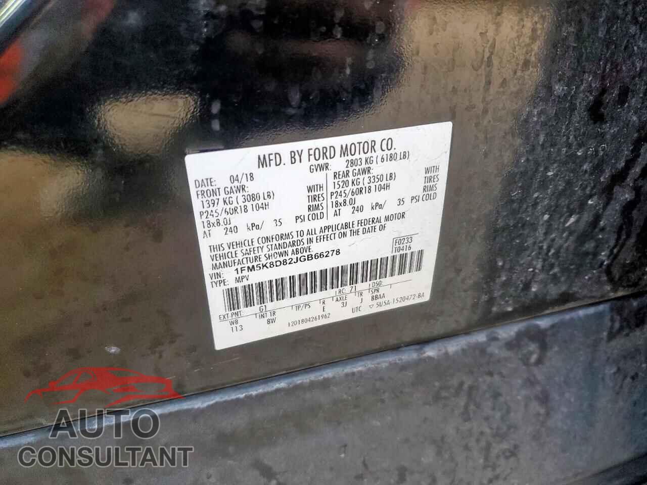 FORD EXPLORER 2018 - 1FM5K8D82JGB66278