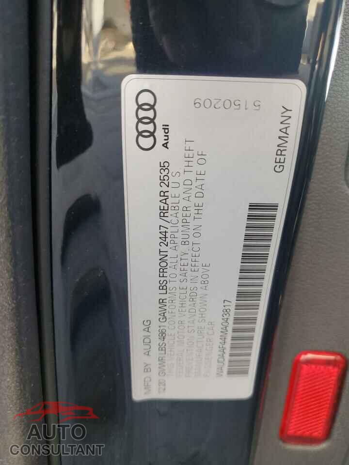 AUDI A4 2021 - WAUDAAF44MA043817