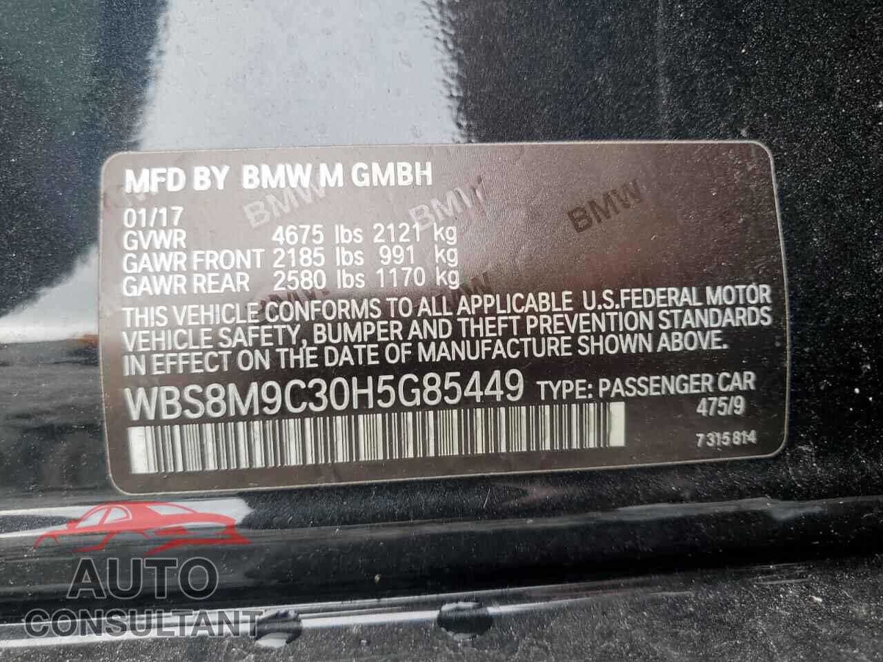 BMW M3 2017 - WBS8M9C30H5G85449
