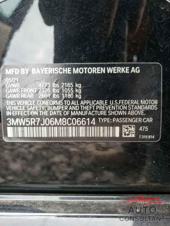 BMW 3 SERIES 2021 - 3MW5R7J06M8C06614