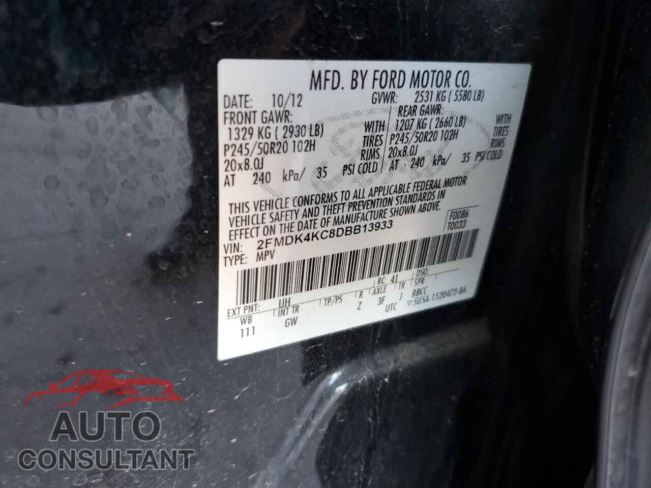 FORD EDGE 2013 - 2FMDK4KC8DBB13933