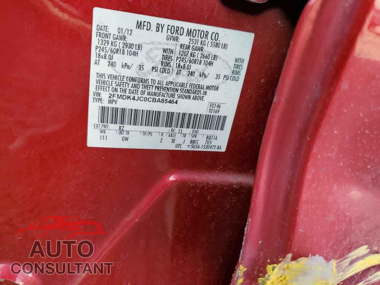 FORD EDGE 2012 - 2FMDK4JC0CBA85464