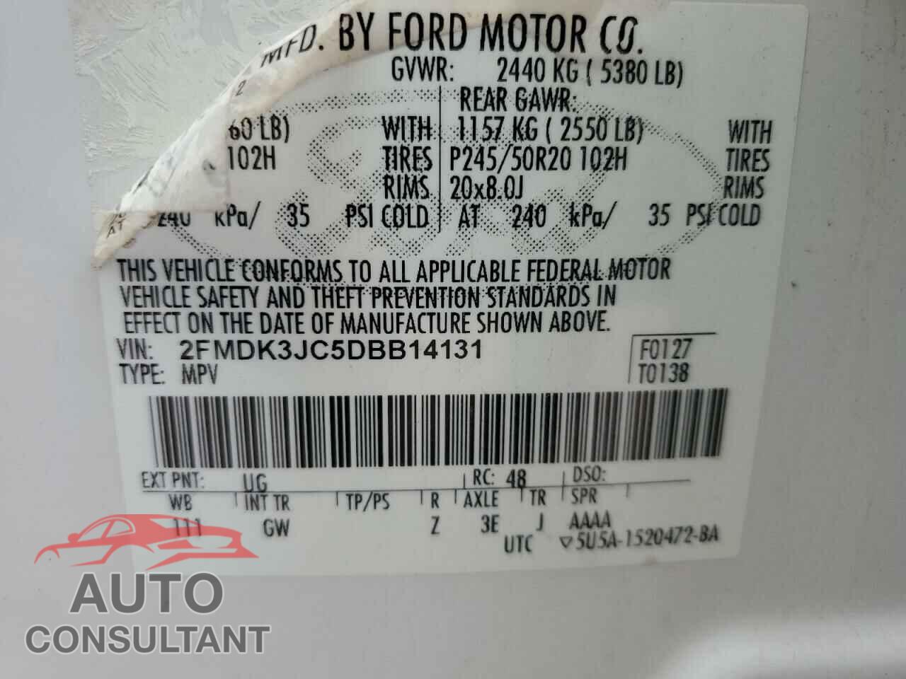 FORD EDGE 2013 - 2FMDK3JC5DBB14131