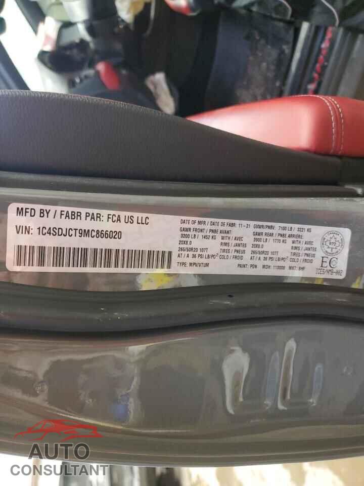 DODGE DURANGO 2021 - 1C4SDJCT9MC866020