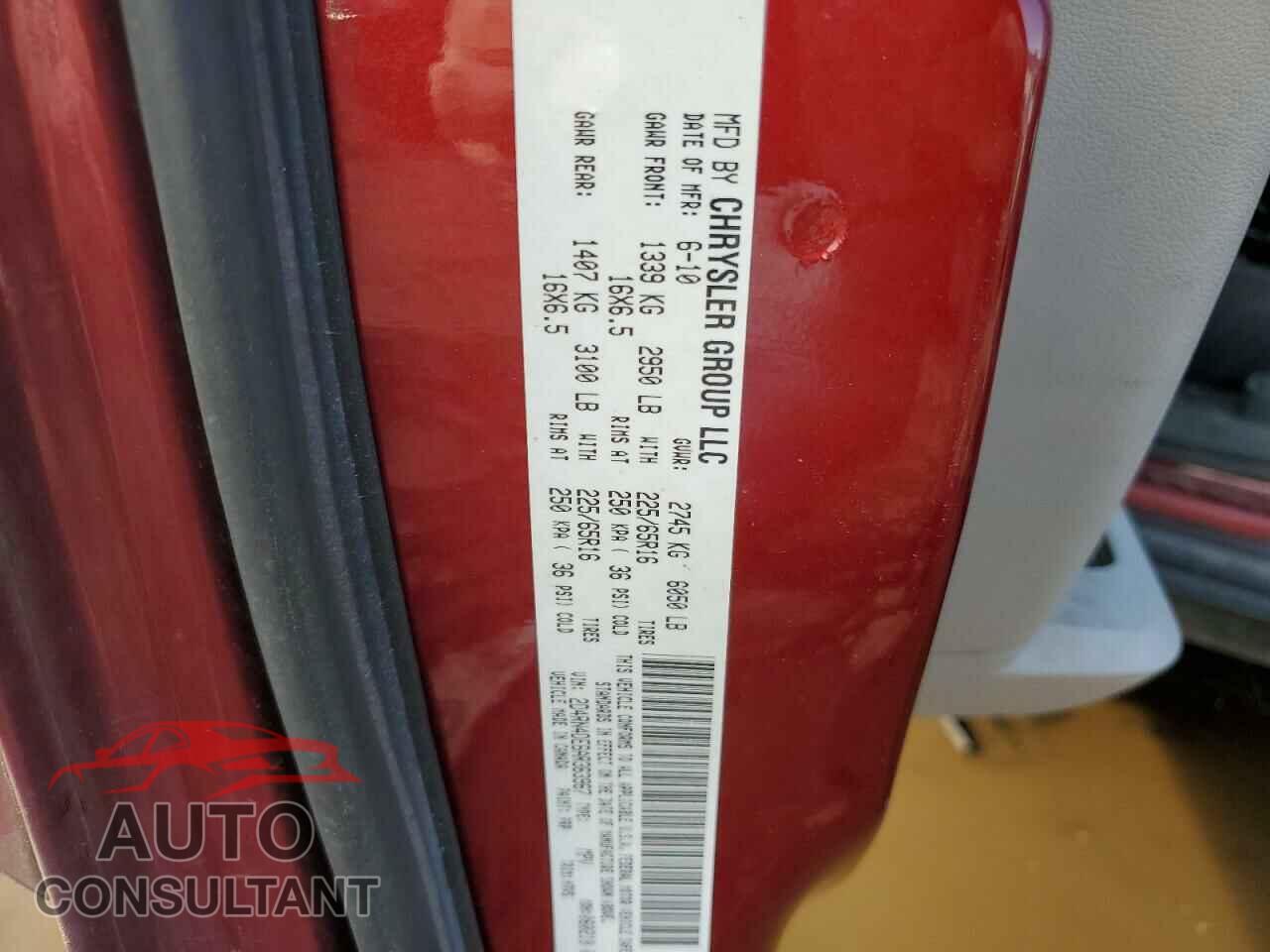 DODGE CARAVAN 2010 - 2D4RN4DE6AR363967