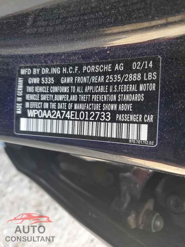 PORSCHE PANAMERA 2014 - WP0AA2A74EL012733