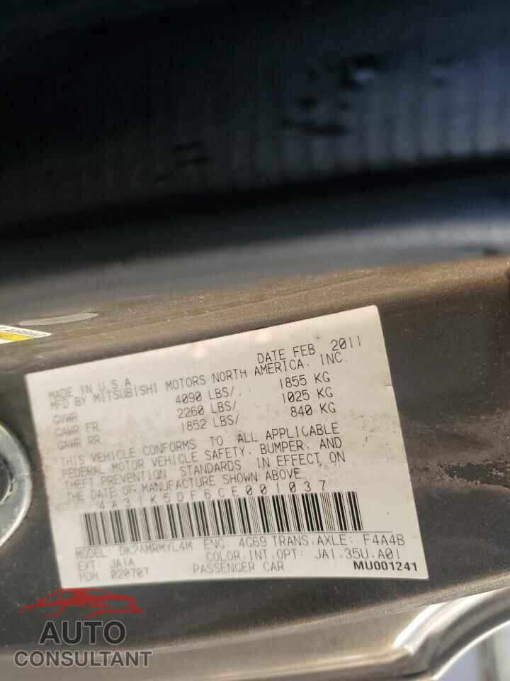 MITSUBISHI ECLIPSE 2012 - 4A31K5DF6CE001037