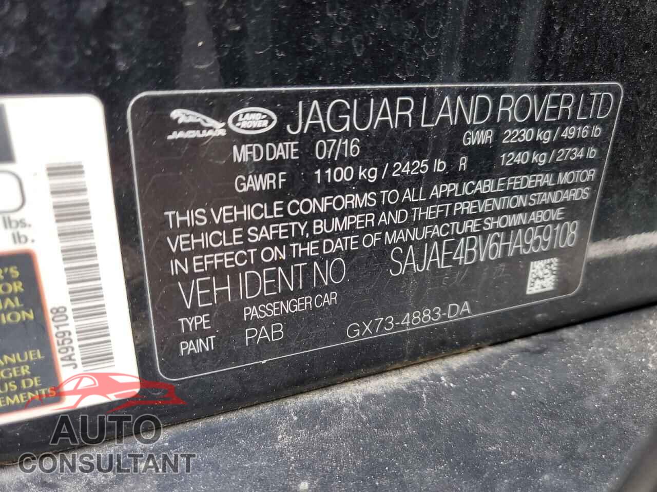 JAGUAR XE 2017 - SAJAE4BV6HA959108