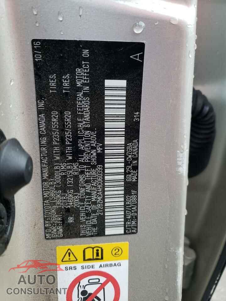 LEXUS RX350 2017 - 2T2BZMCA4HC060399
