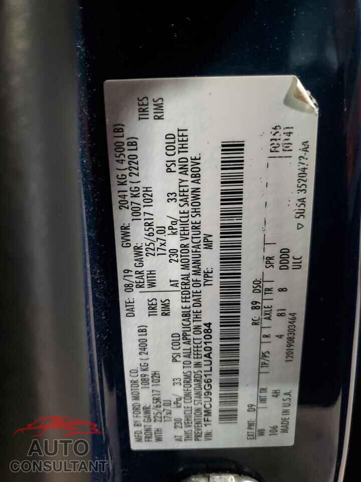 FORD ESCAPE 2020 - 1FMCU9G61LUA01084