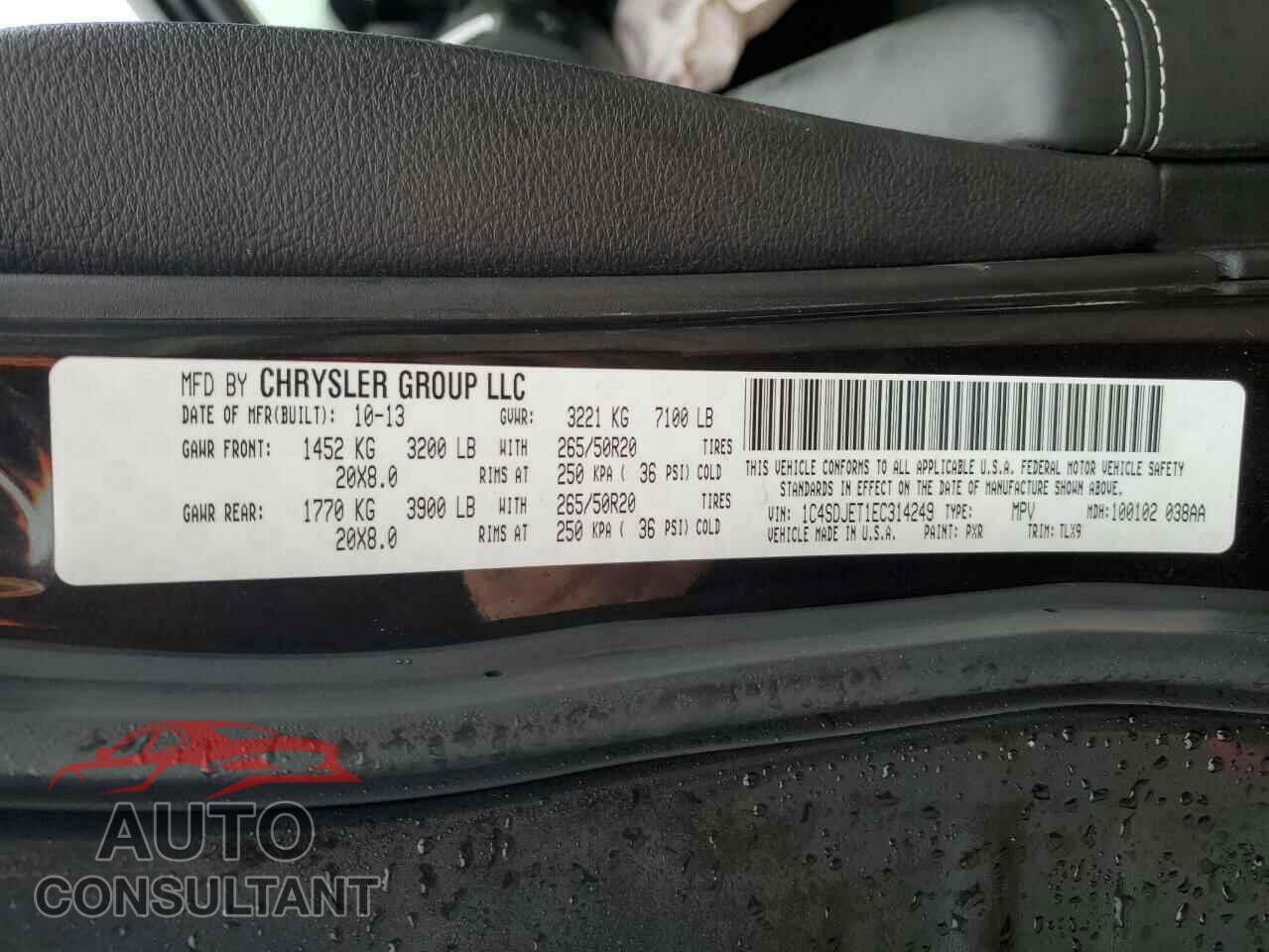 DODGE DURANGO 2014 - 1C4SDJET1EC314249