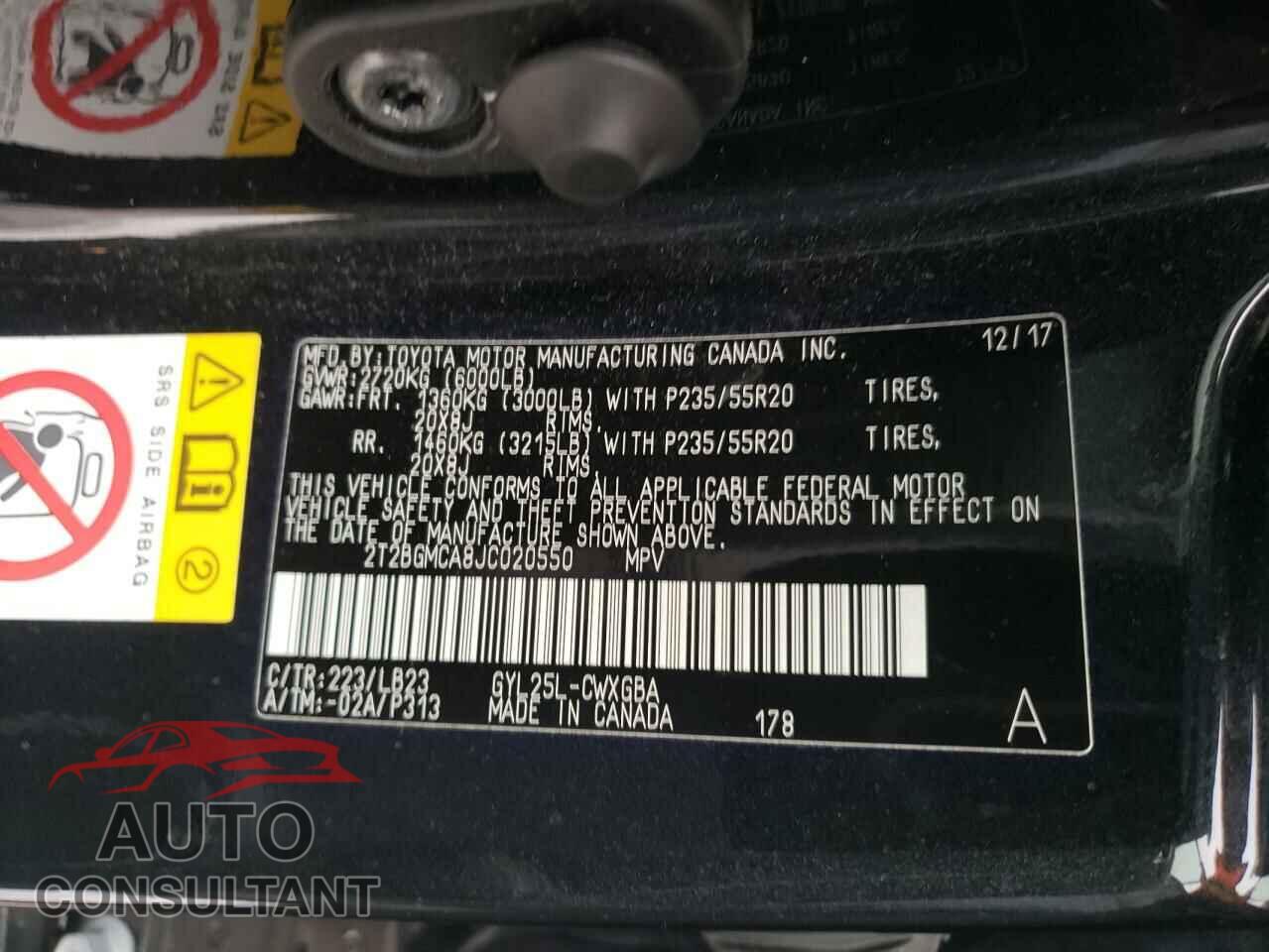 LEXUS RX450 2018 - 2T2BGMCA8JC020550