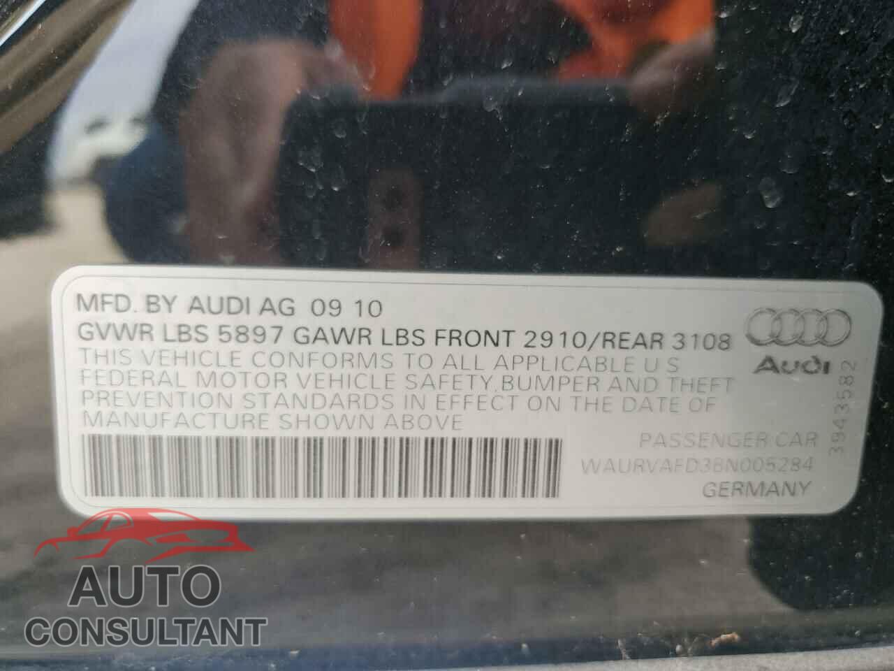 AUDI A8 2011 - WAURVAFD3BN005284