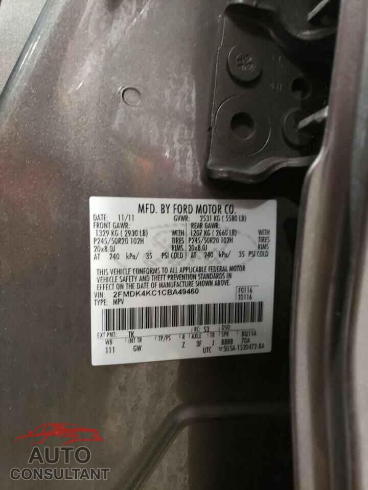 FORD EDGE 2012 - 2FMDK4KC1CBA49460