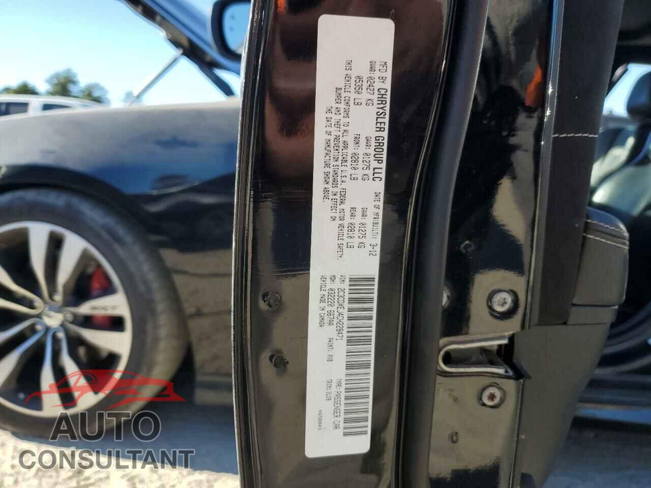 DODGE CHARGER 2012 - 2C3CDXEJ4CH228471