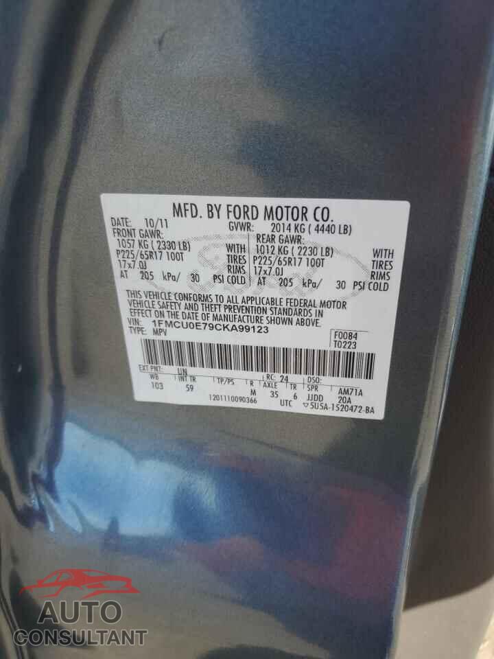FORD ESCAPE 2012 - 1FMCU0E79CKA99123