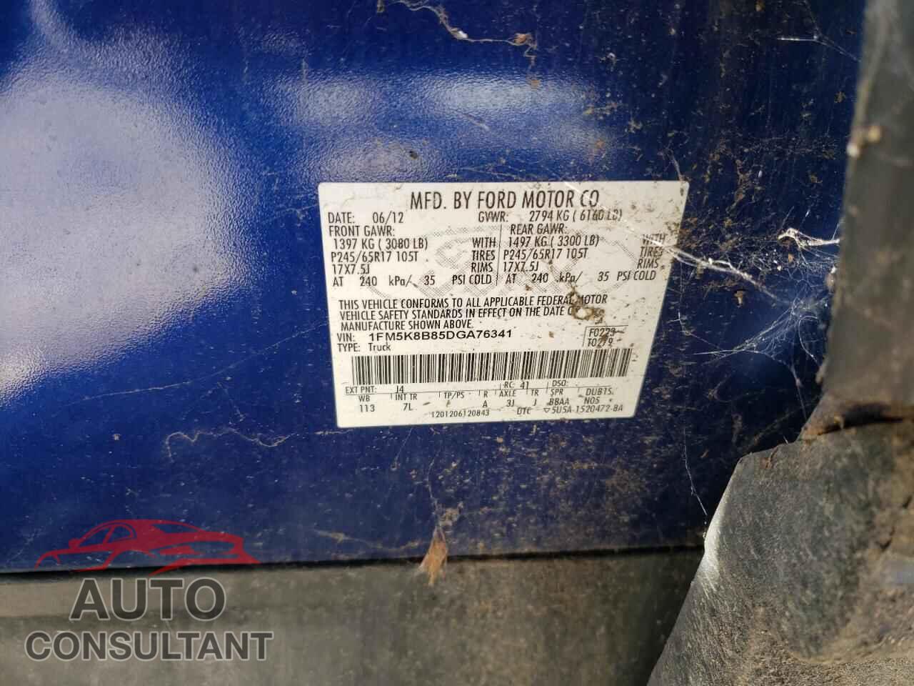 FORD EXPLORER 2013 - 1FM5K8B85DGA76341