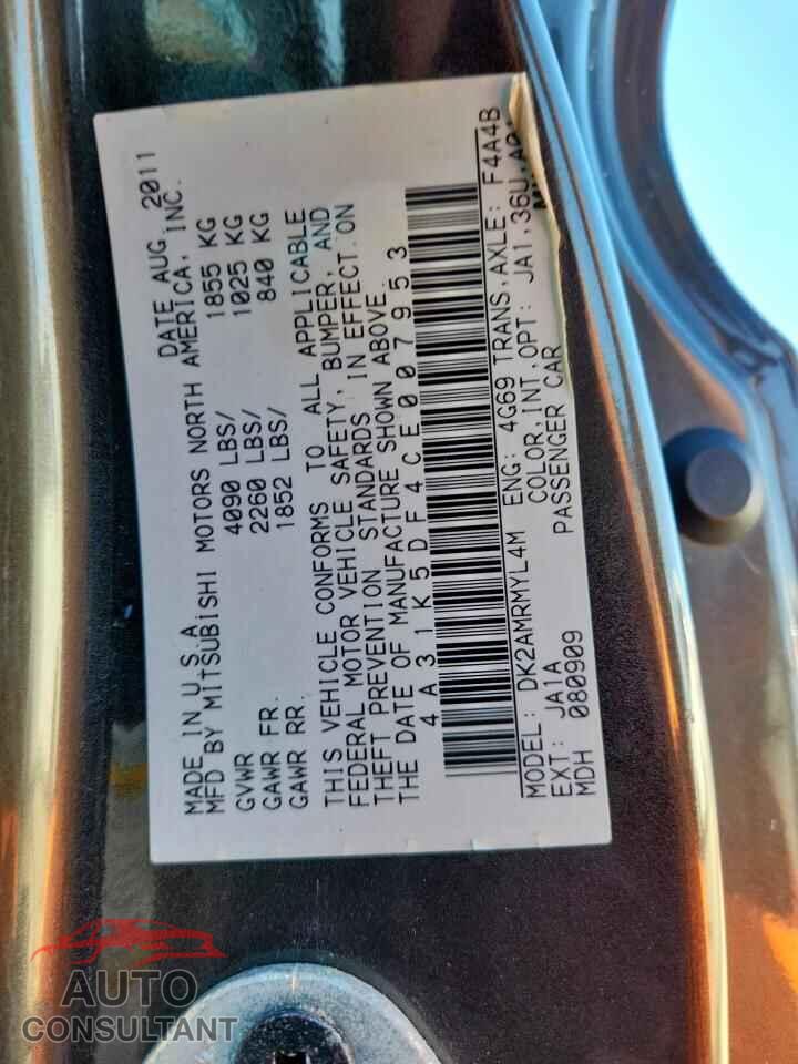 MITSUBISHI ECLIPSE 2012 - 4A31K5DF4CE007953