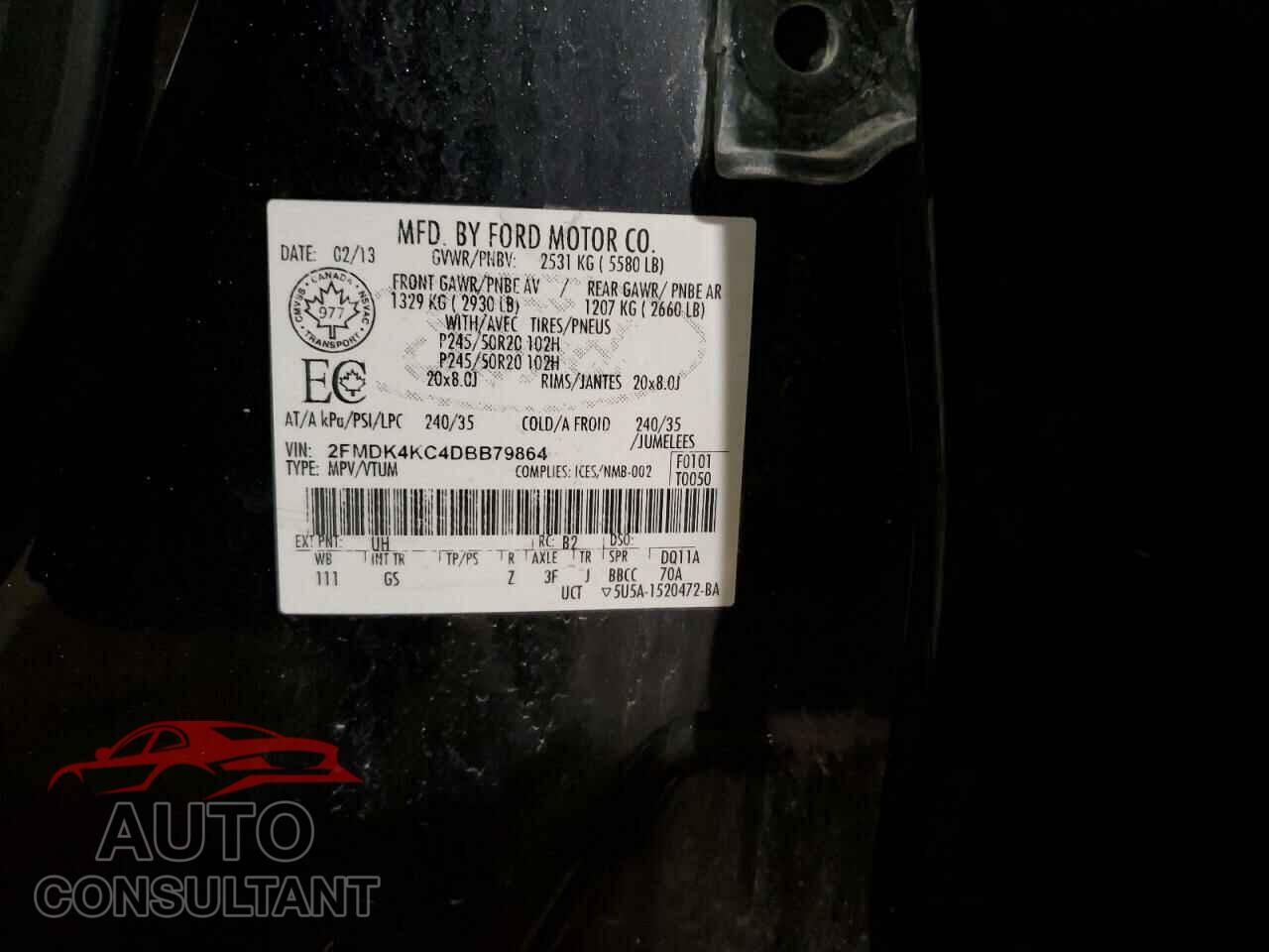 FORD EDGE 2013 - 2FMDK4KC4DBB79864