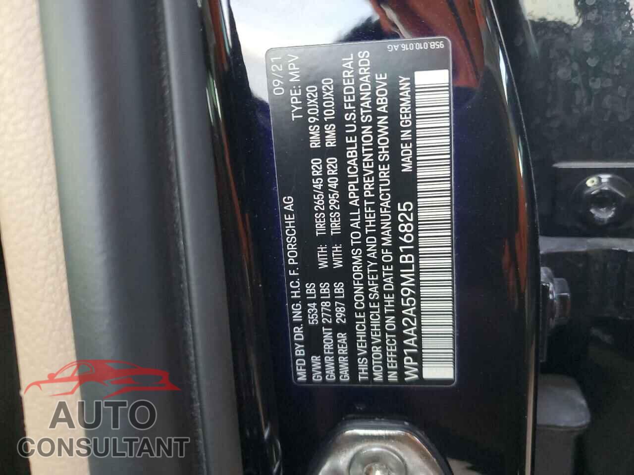 PORSCHE MACAN 2021 - WP1AA2A59MLB16825