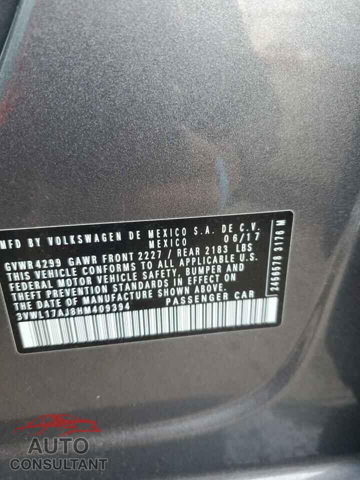 VOLKSWAGEN JETTA 2017 - 3VWL17AJ8HM409394