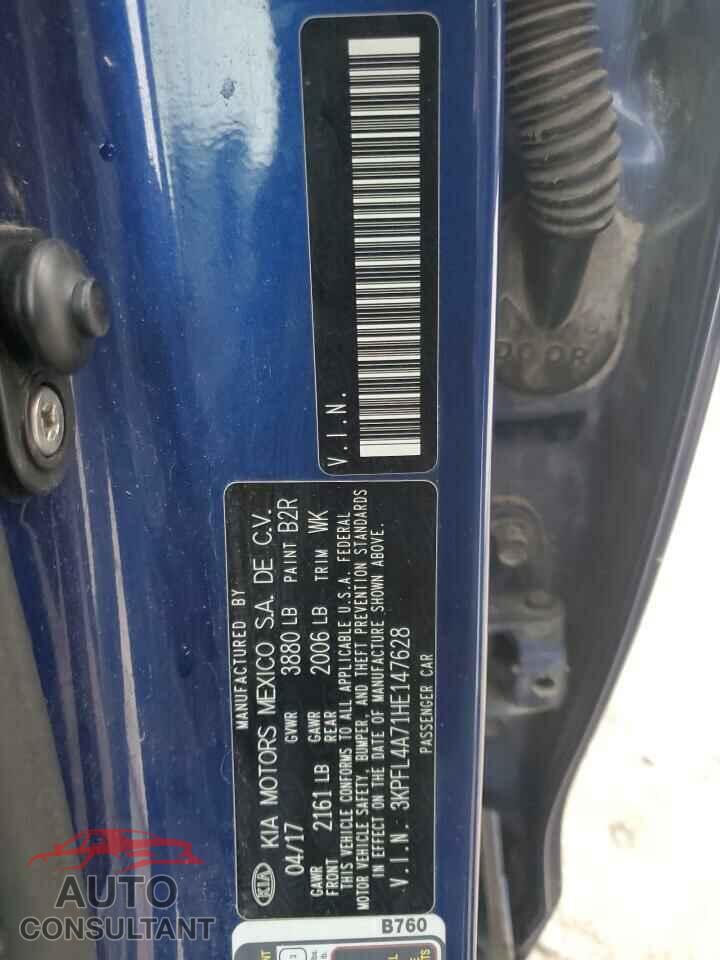 KIA FORTE 2017 - 3KPFL4A71HE147628