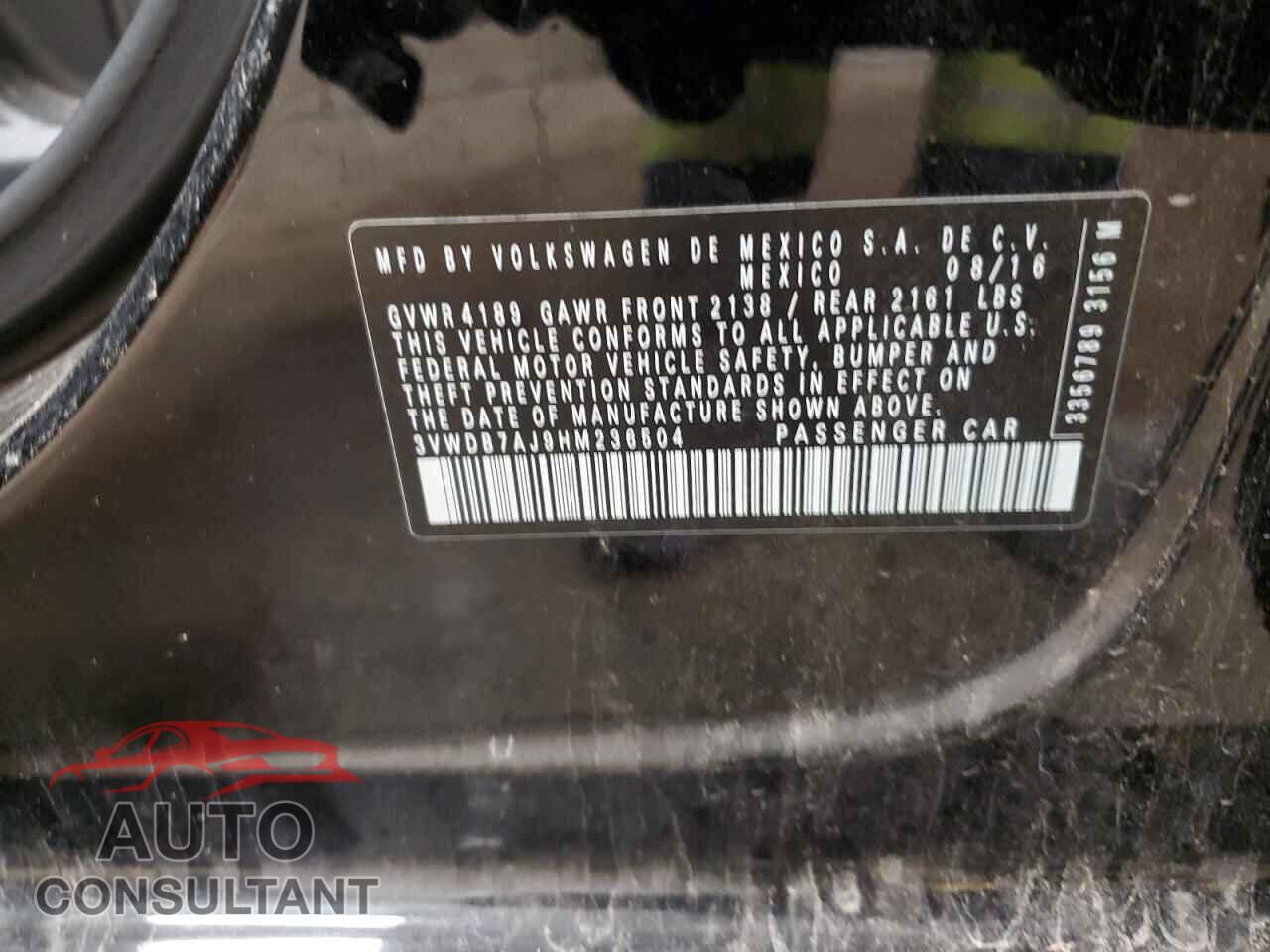 VOLKSWAGEN JETTA 2017 - 3VWDB7AJ9HM236504