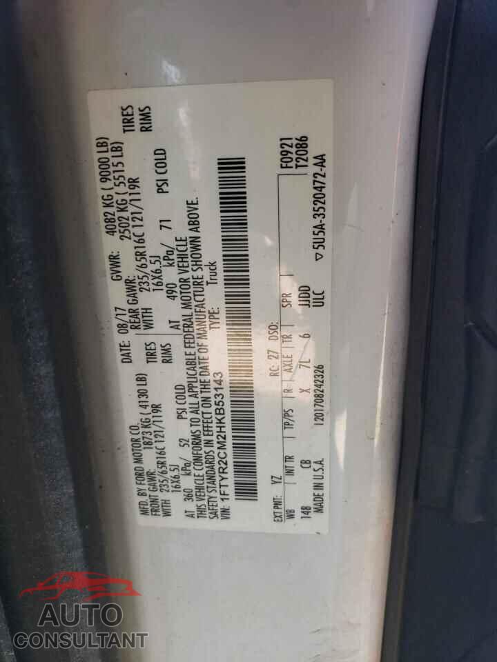 FORD TRANSIT 2017 - 1FTYR2CM2HKB53143