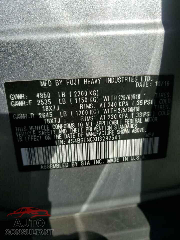 SUBARU OUTBACK 2017 - 4S4BSENCXH3292541