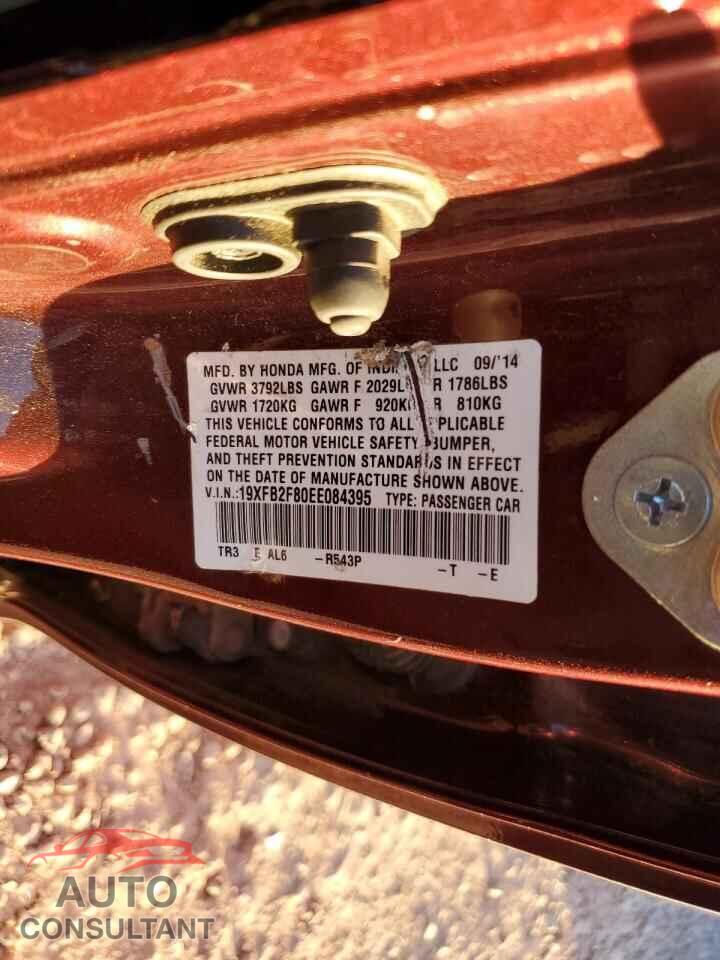 HONDA CIVIC 2014 - 19XFB2F80EE084395