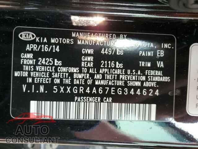 KIA OPTIMA 2014 - 5XXGR4A67EG344624