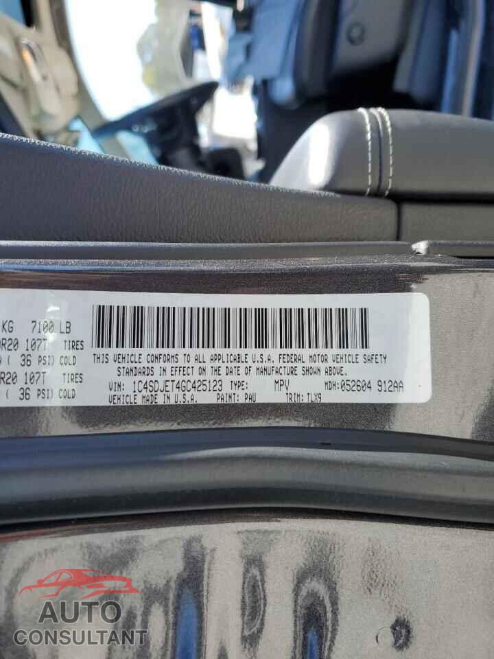 DODGE DURANGO 2016 - 1C4SDJET4GC425123