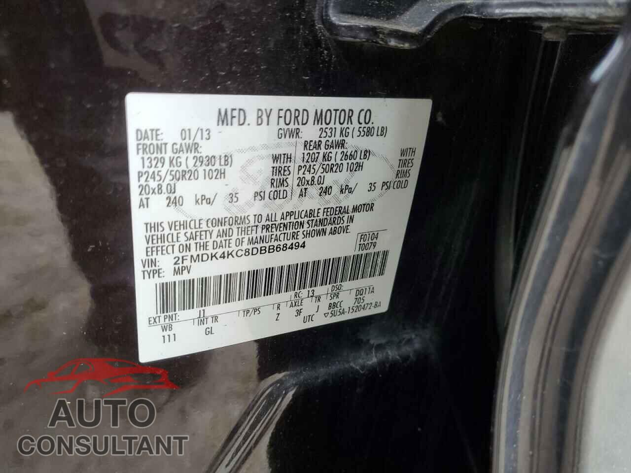 FORD EDGE 2013 - 2FMDK4KC8DBB68494