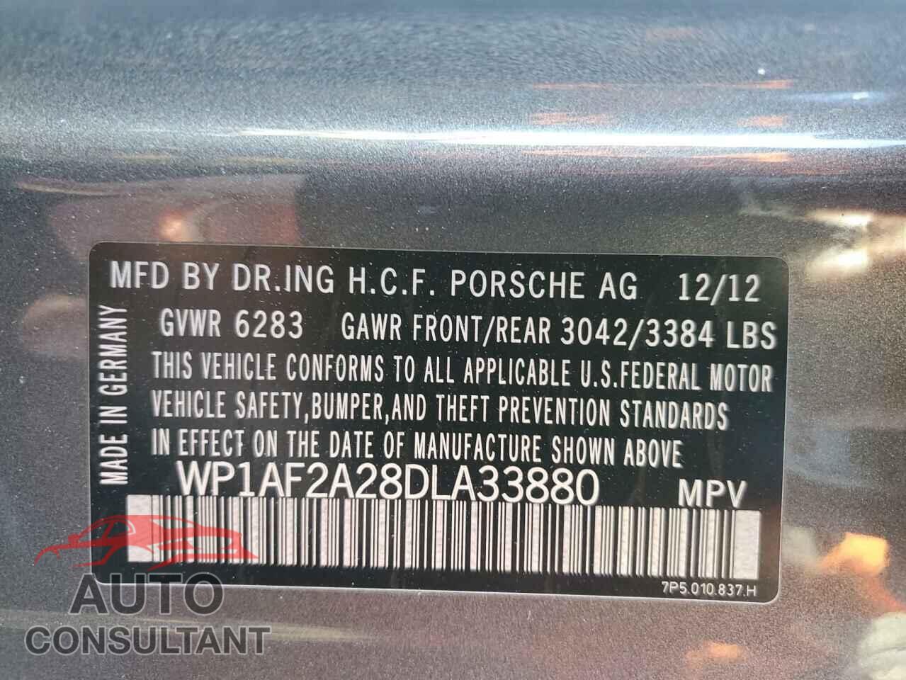 PORSCHE CAYENNE 2013 - WP1AF2A28DLA33880