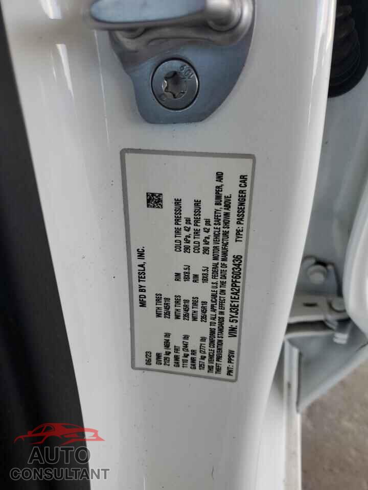 TESLA MODEL 3 2023 - 5YJ3E1EA2PF603436
