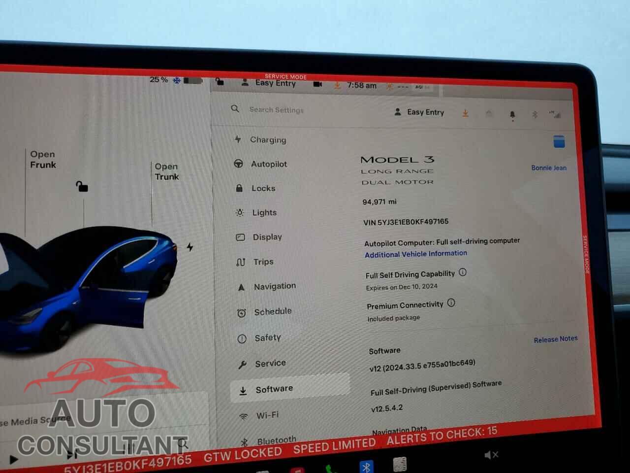 TESLA MODEL 3 2019 - 5YJ3E1EB0KF497165