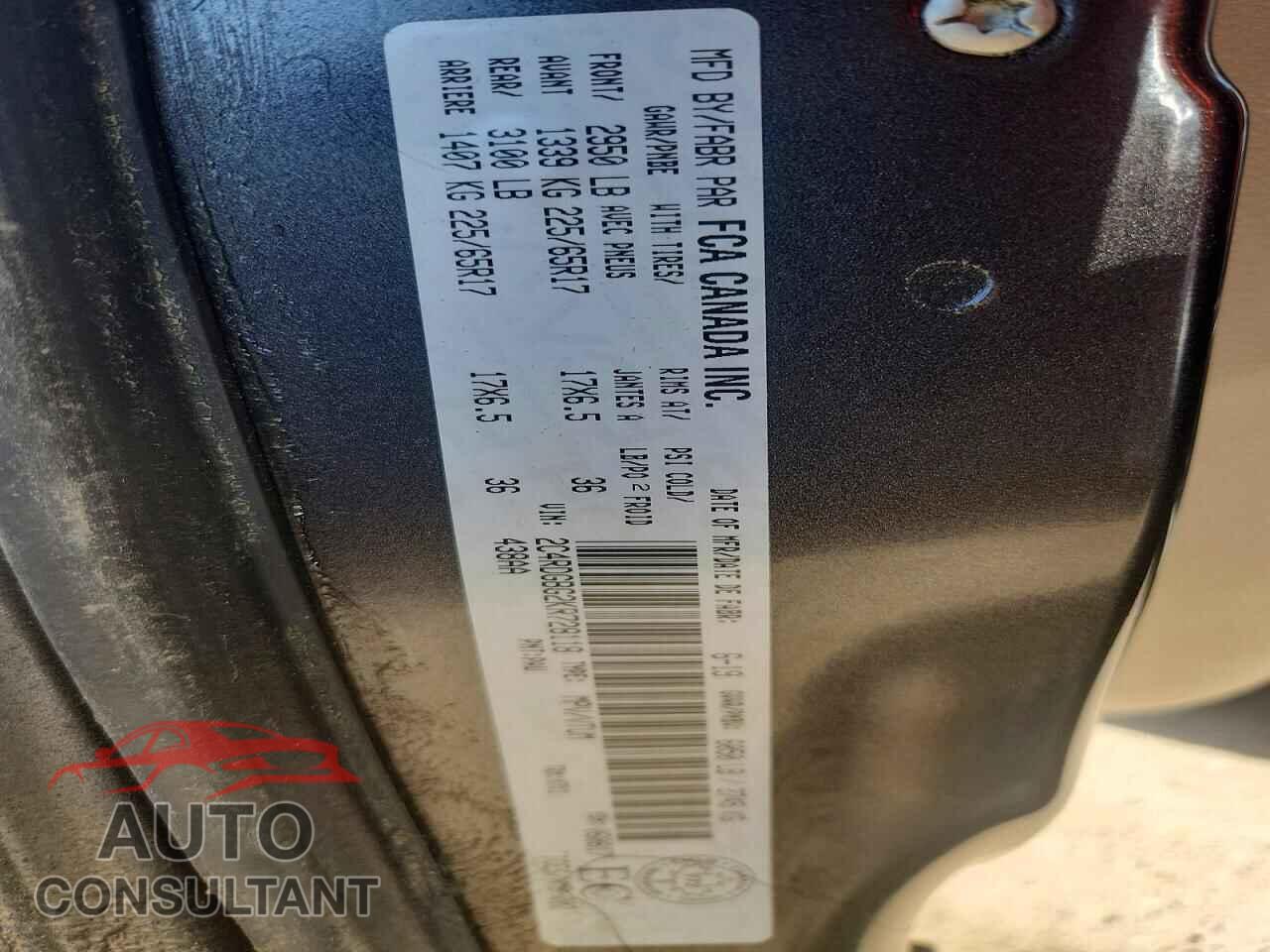 DODGE CARAVAN 2019 - 2C4RDGBG2KR728118