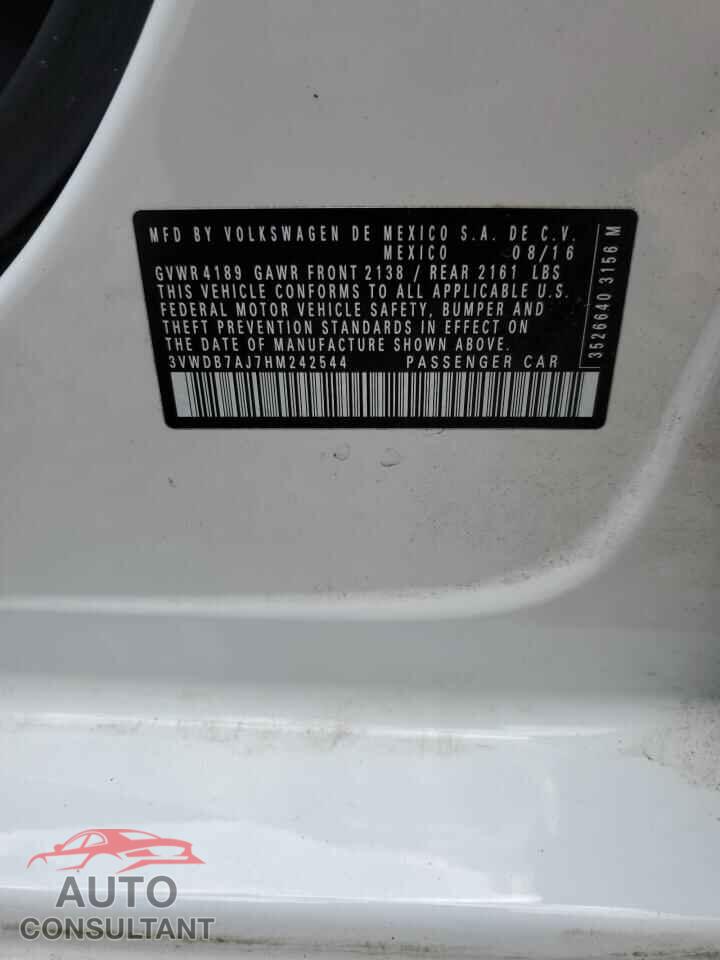 VOLKSWAGEN JETTA 2017 - 3VWDB7AJ7HM242544