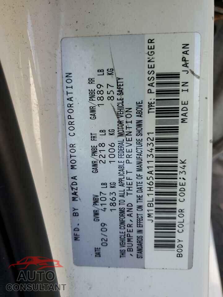 MAZDA 3 2010 - JM1BL1H65A1134321